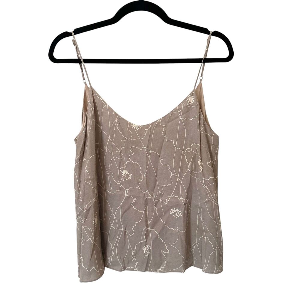 OAK + FORT Floral Stencil‎ Sleeveless Blouse Beige Medium